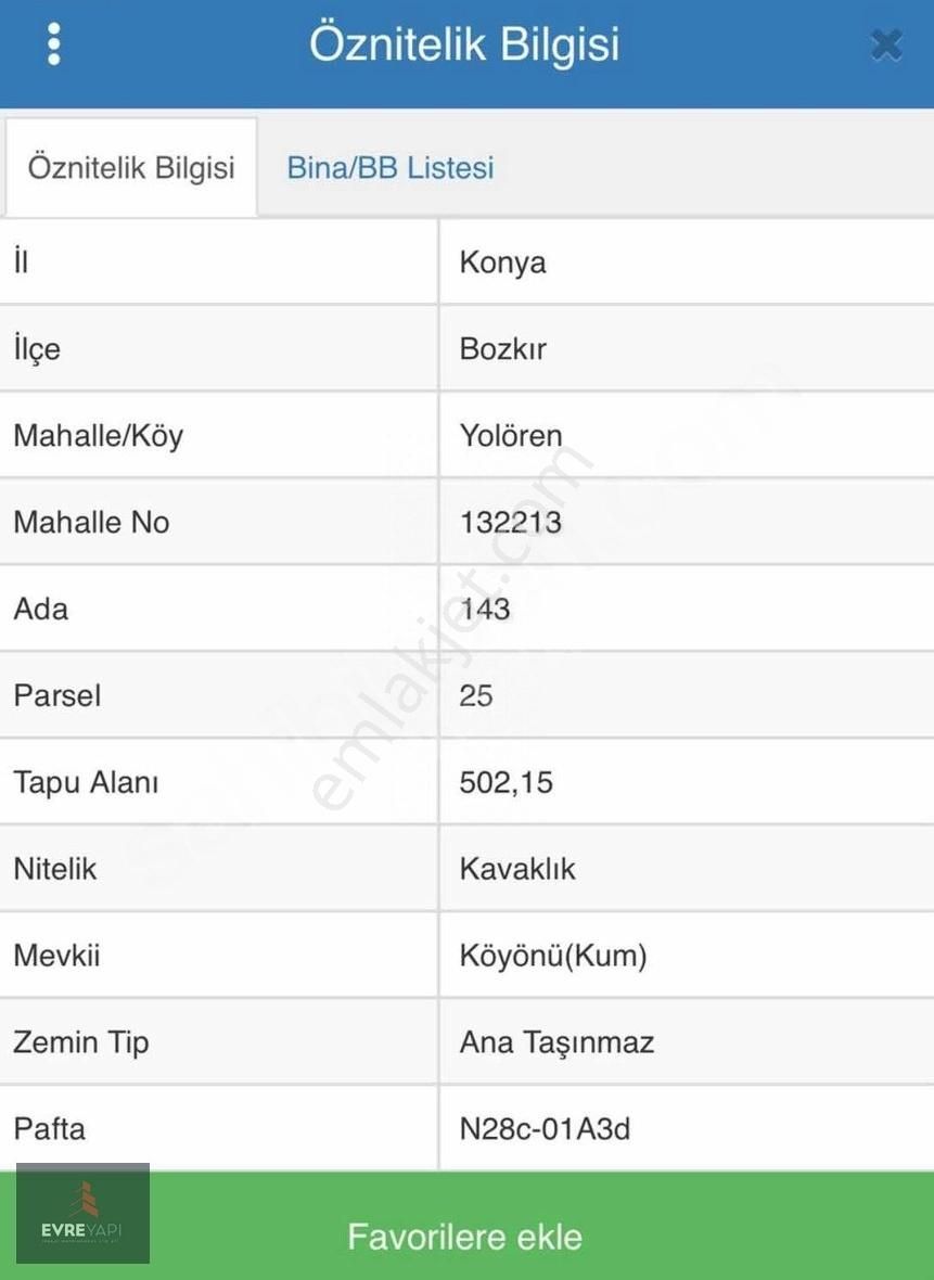 Evre Yapı'dan Bozkır Yolören Köyünde Satılık Kavaklık