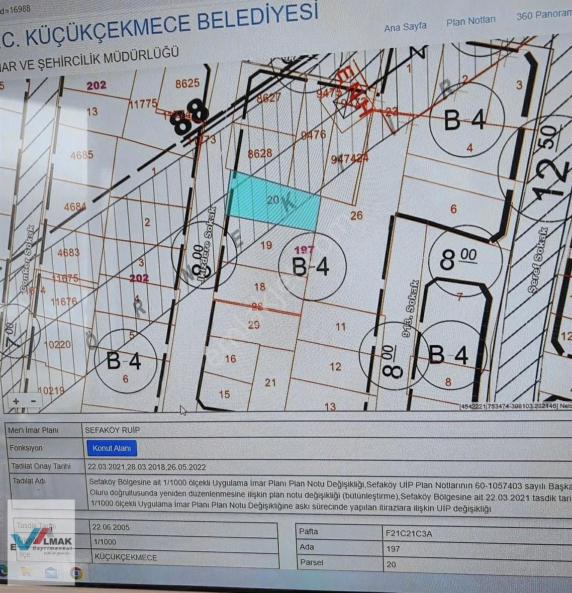 Evalmak'tan Fevziçakmak'ta Uygun 160 M2 Satılık Arsa