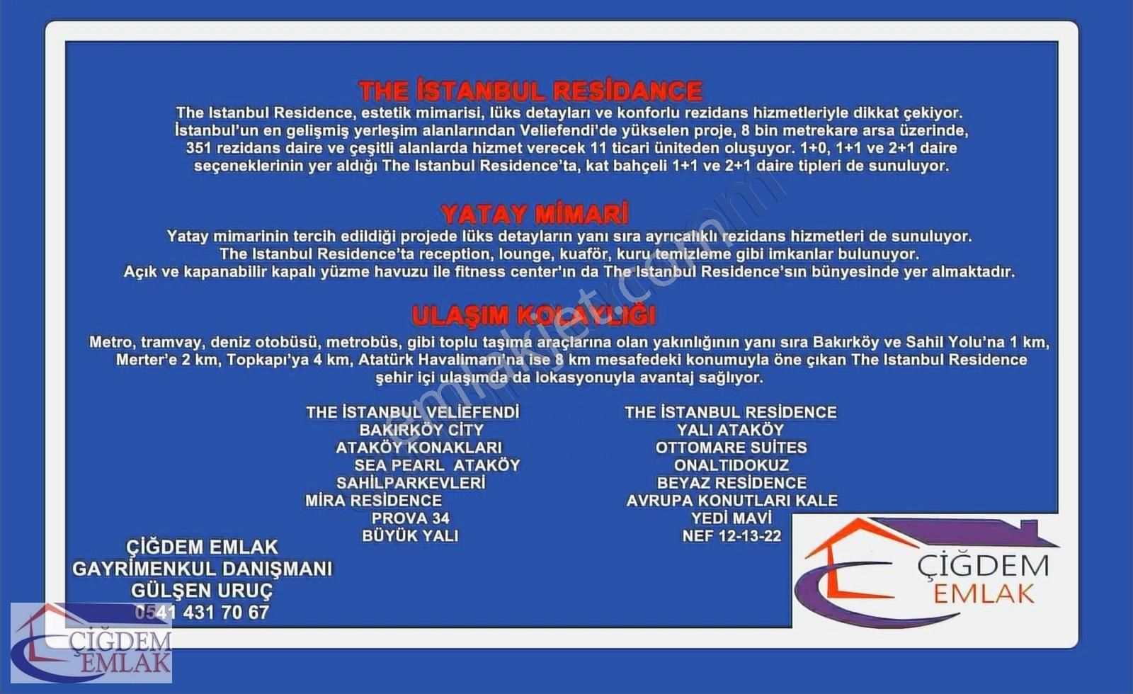 The İstanbul Residence Kir Ve Satış Ofisinden Eşyalı 1+1 Bahçeli