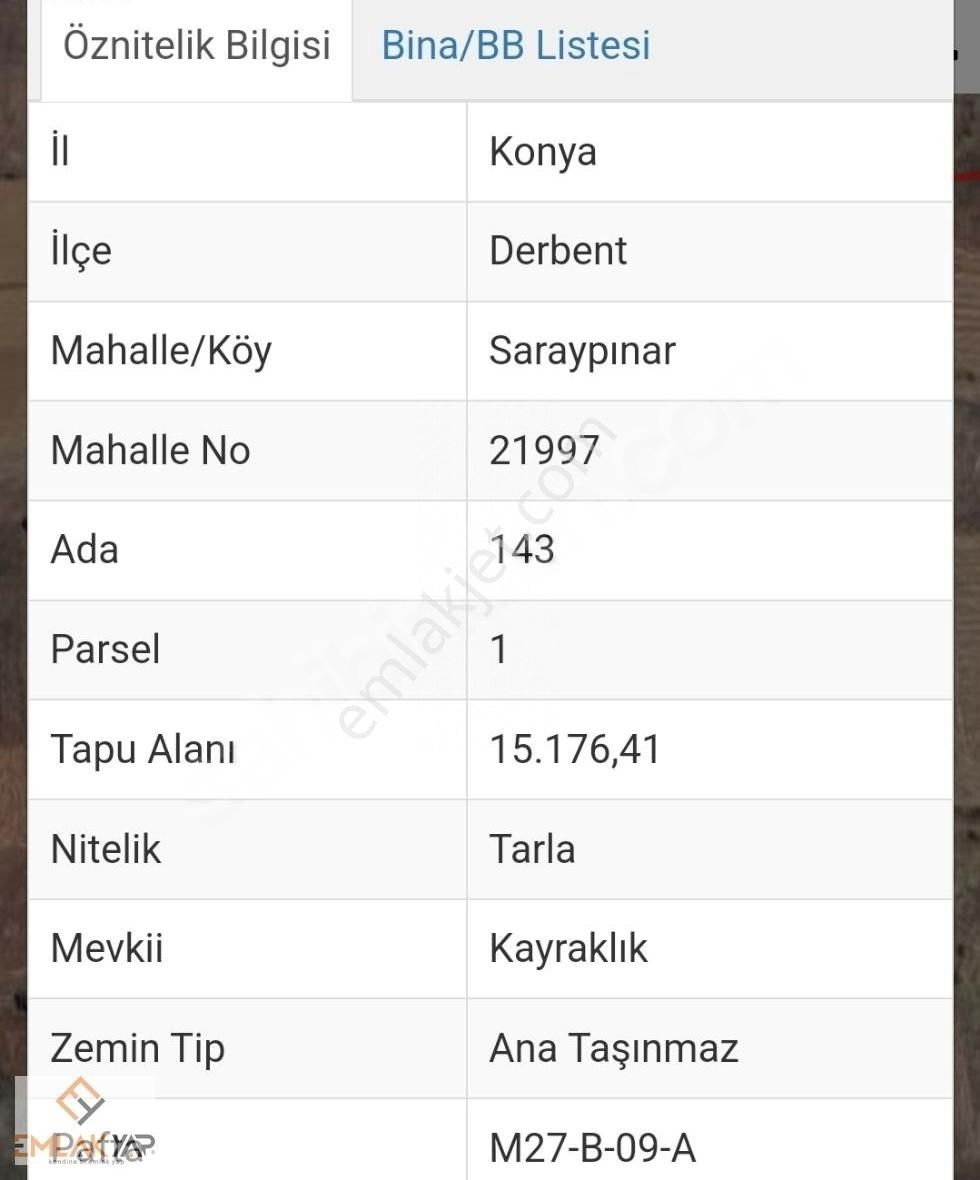 Emlakyap Tan Derbent Saraypınar'da Satılık 15.176 M2 Tarla