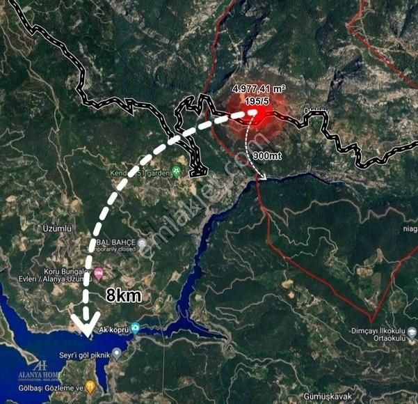 Alanya Öteköy 4977 M2 Bahce Ve Ev Yapmaya Uygun Tarla - Görsel 2