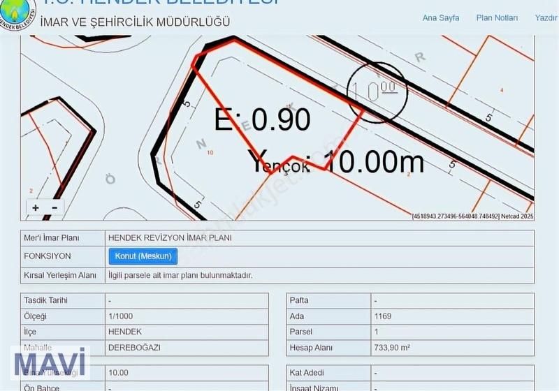 Remax Hatice Yıldız'danhendek Göksuda 1557m2 İmarlı Satılık Arsa