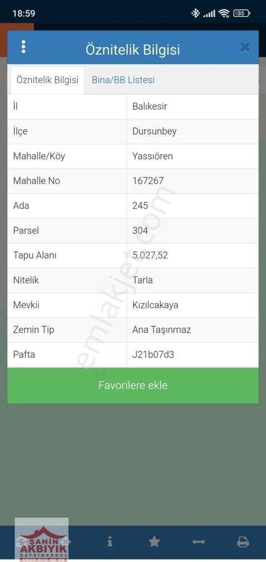 Balıkesir Dursunbey Yassören 5027m2 Tarla