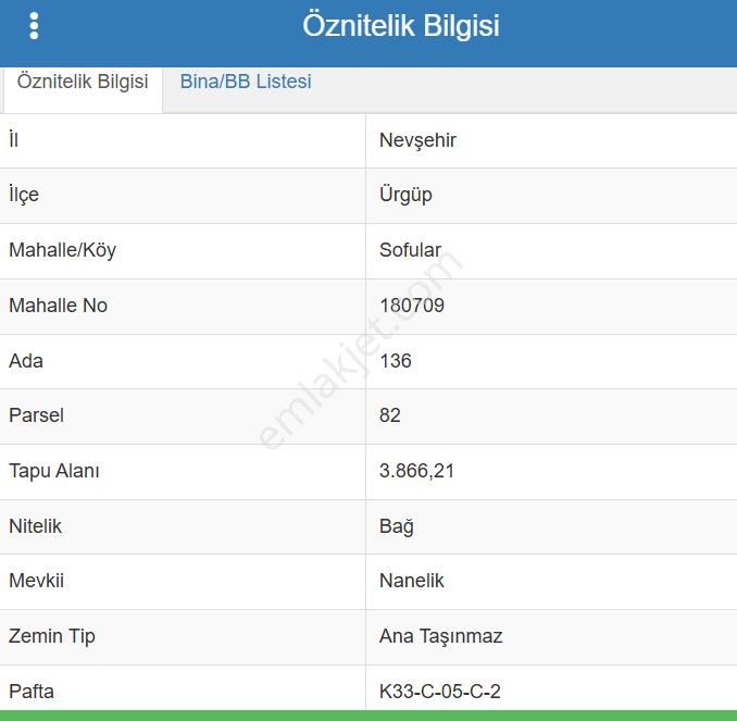 Nevşehir Ürgüp Sofular Yatırımlık 3.866 M2 Satılık Arazi Bağ