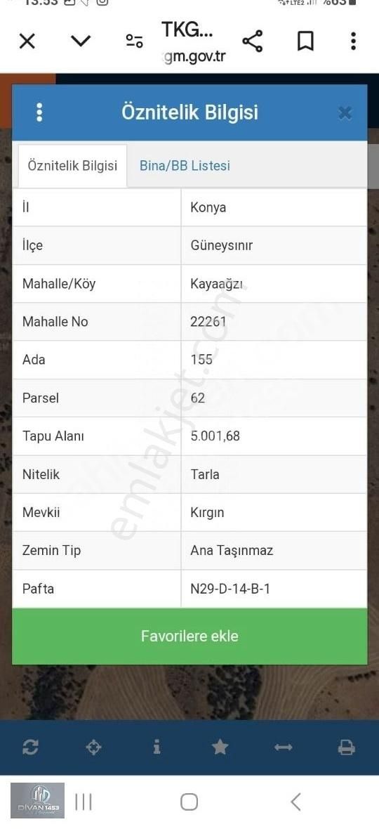 Piyasanın Altında Acil Satılık 5.001.68 M2 Tarla Tek Tapu .