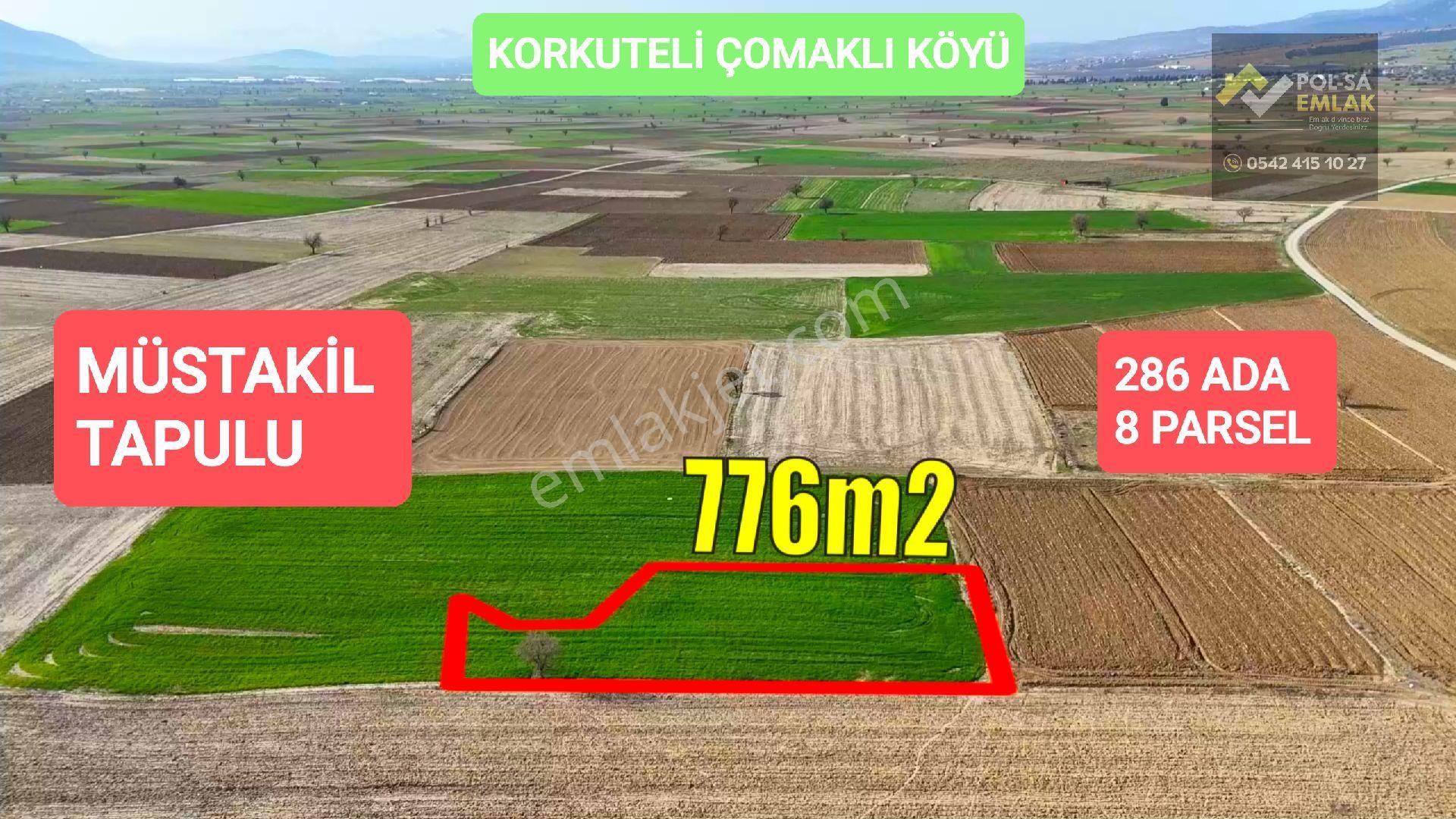 ✅korkuteli✅çomaklı Da ✅satılık 776m2 Tarla✅tek Tapu