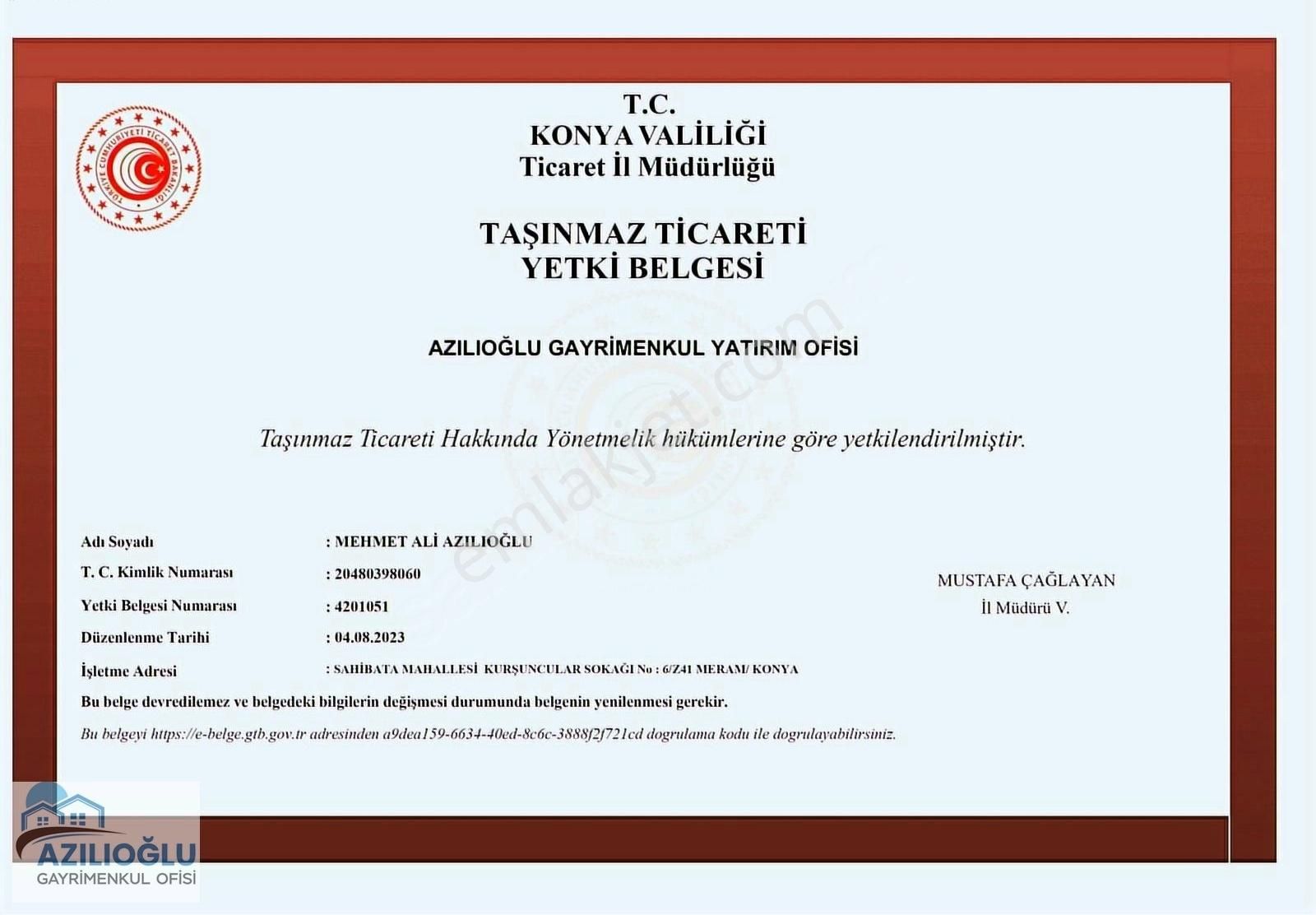 Azılıoğlu Gayrimenkul Den Satılık Kiraz Bahçesi Suyu Elkt.vardır
