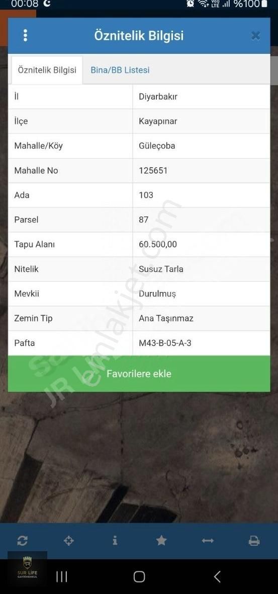 Yatırım Fırsatı Güleçoba 103/87 Parselde Satılık 450m Tarla