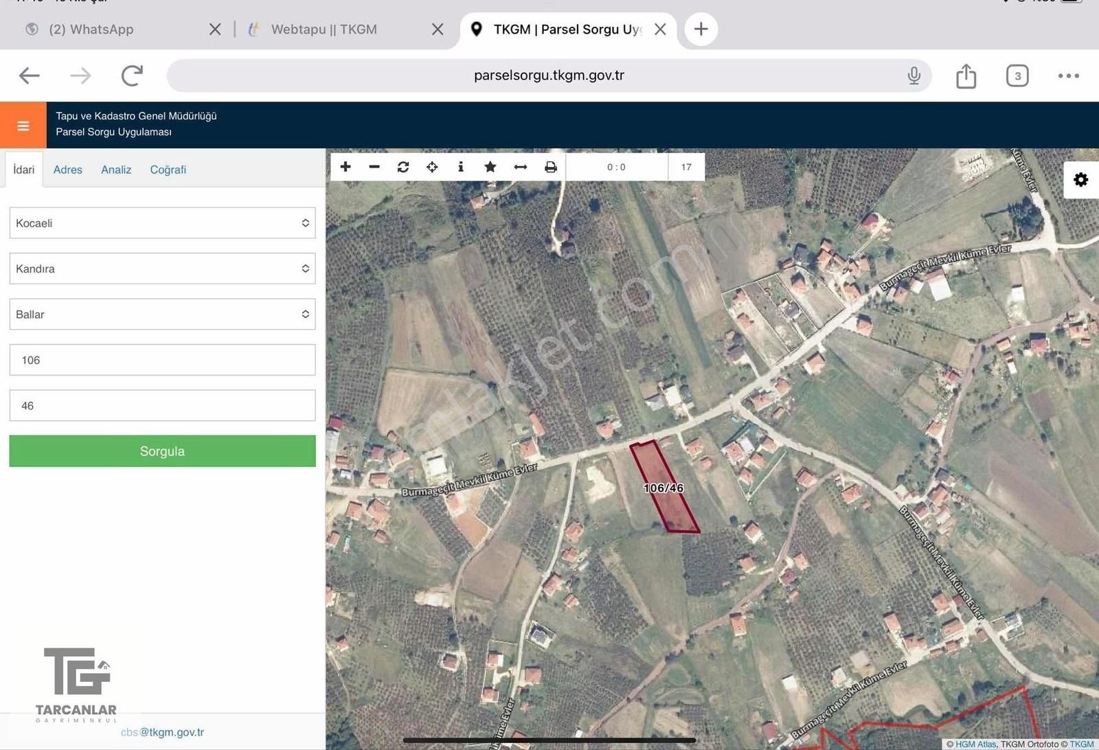 Tarcanlar'dan Kandıra Ballar'da %40 İmarlı Satılık Kupon Arsa