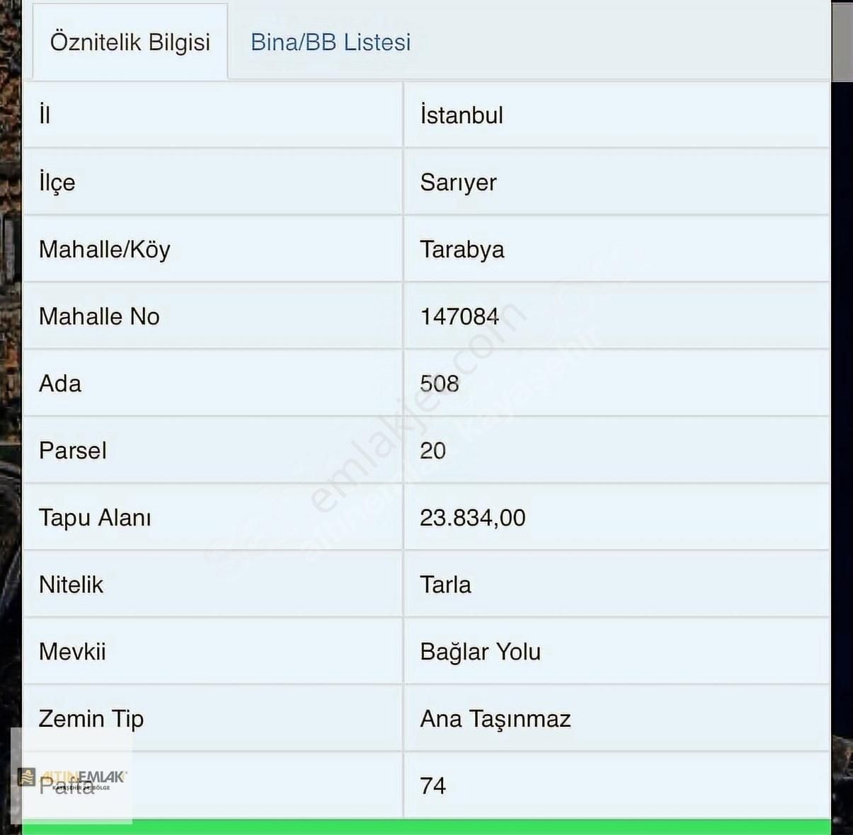 Sarıyer Tarabya Da Satılık Arsa 750m2