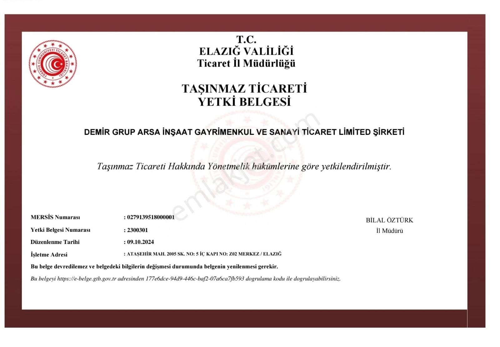 Kovancılar Yazıbaşı Koyünde Satılık Tarla