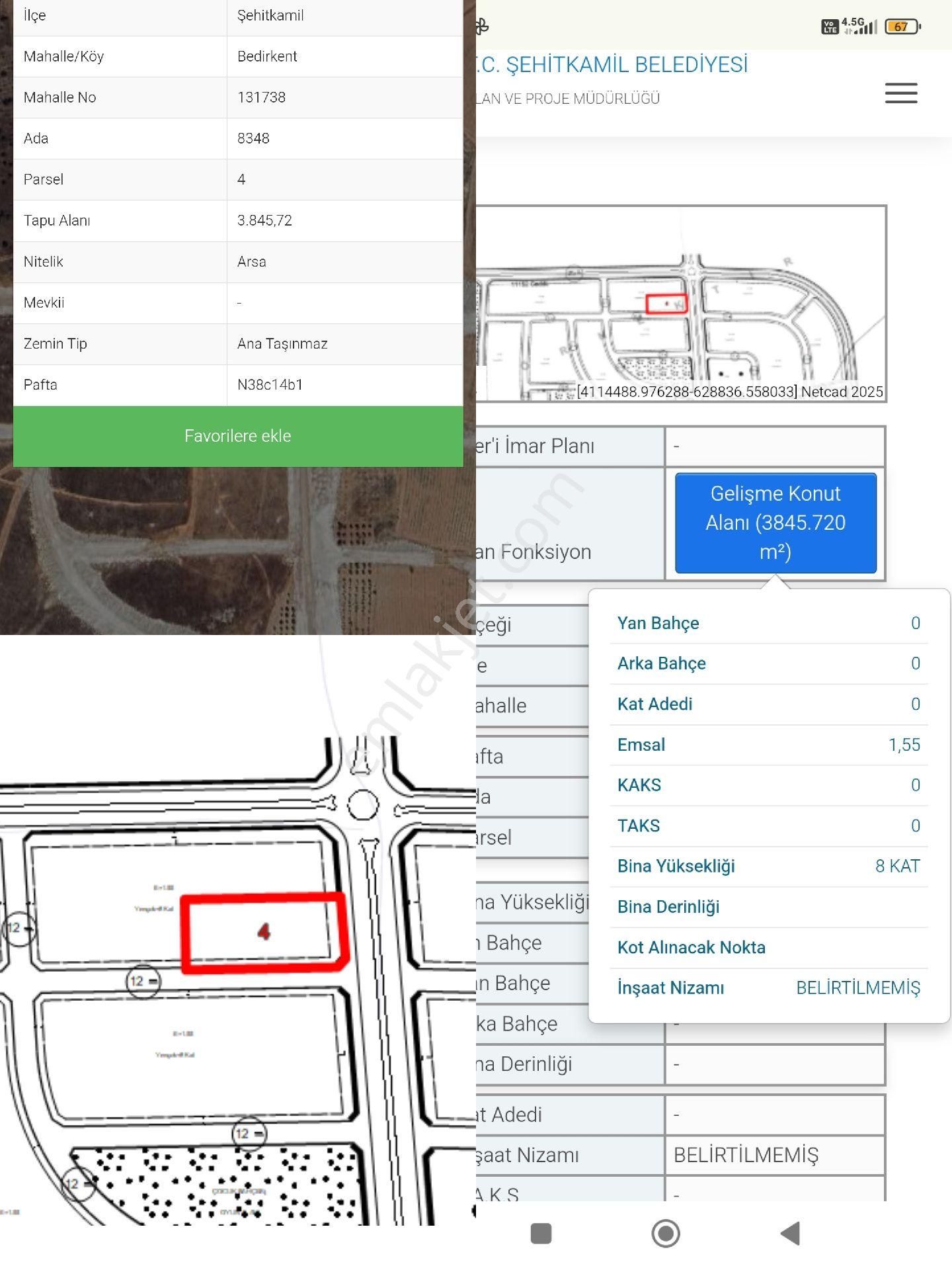 Bedirkentte 3845m2 A8 Temiz Konut Arsası