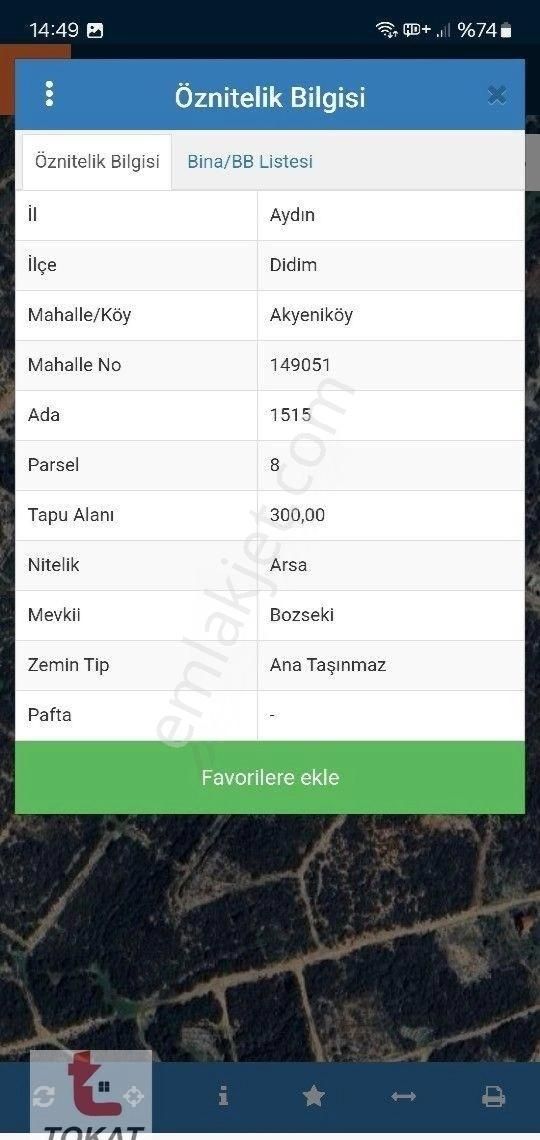 Didim Bozseki 300 M2 Villa İmarlı Arsa