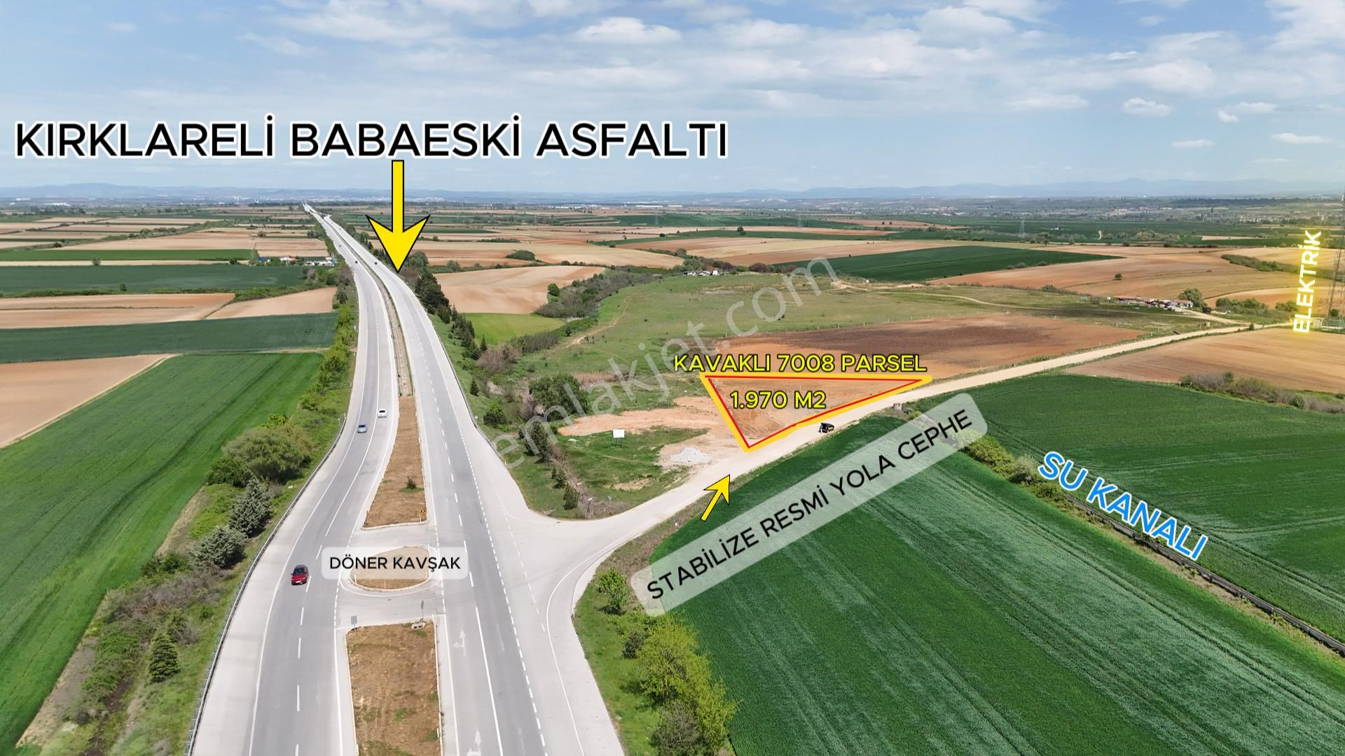 Kırklareli Kavaklı Asfalt Yanı 1.970 M2 Fırsat Parsel