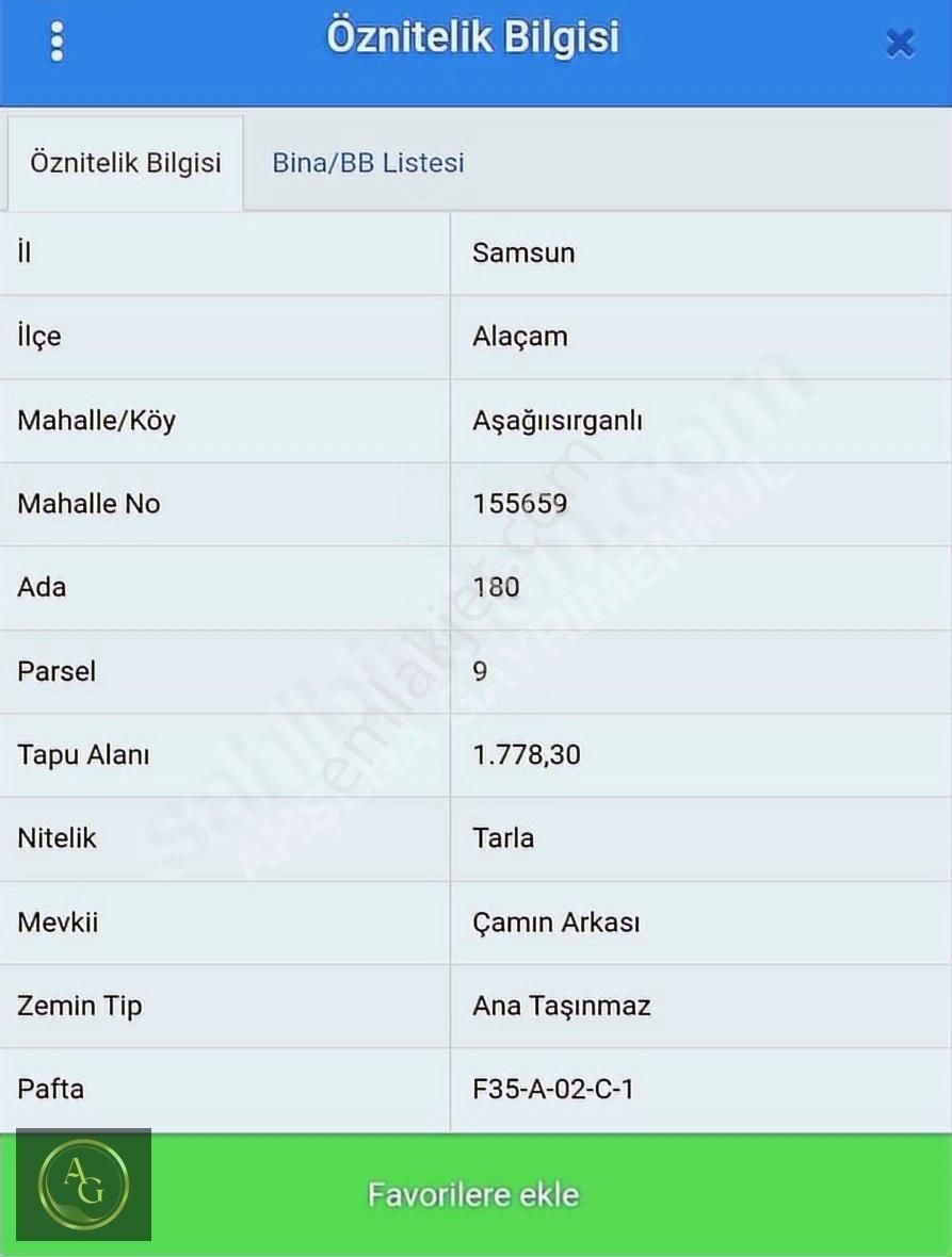 Ahşena'dn Samsun Alaçam'da Yerleşime Yakın 1778 M2 Satılık Arazi