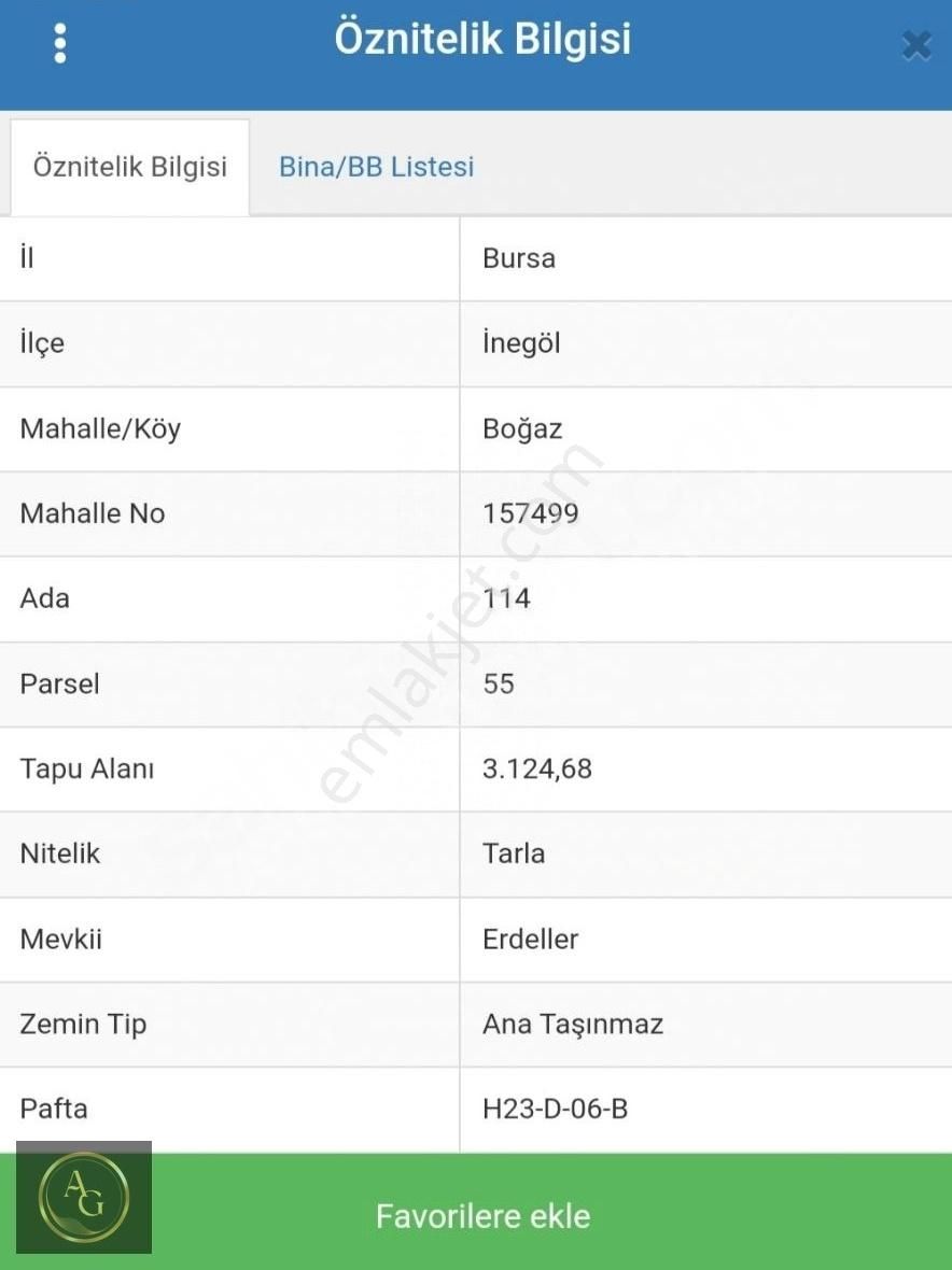 Ahşena'dan İnegöl Boğazköy'de Yola Cephe 3124 M2 Satılık Arazi
