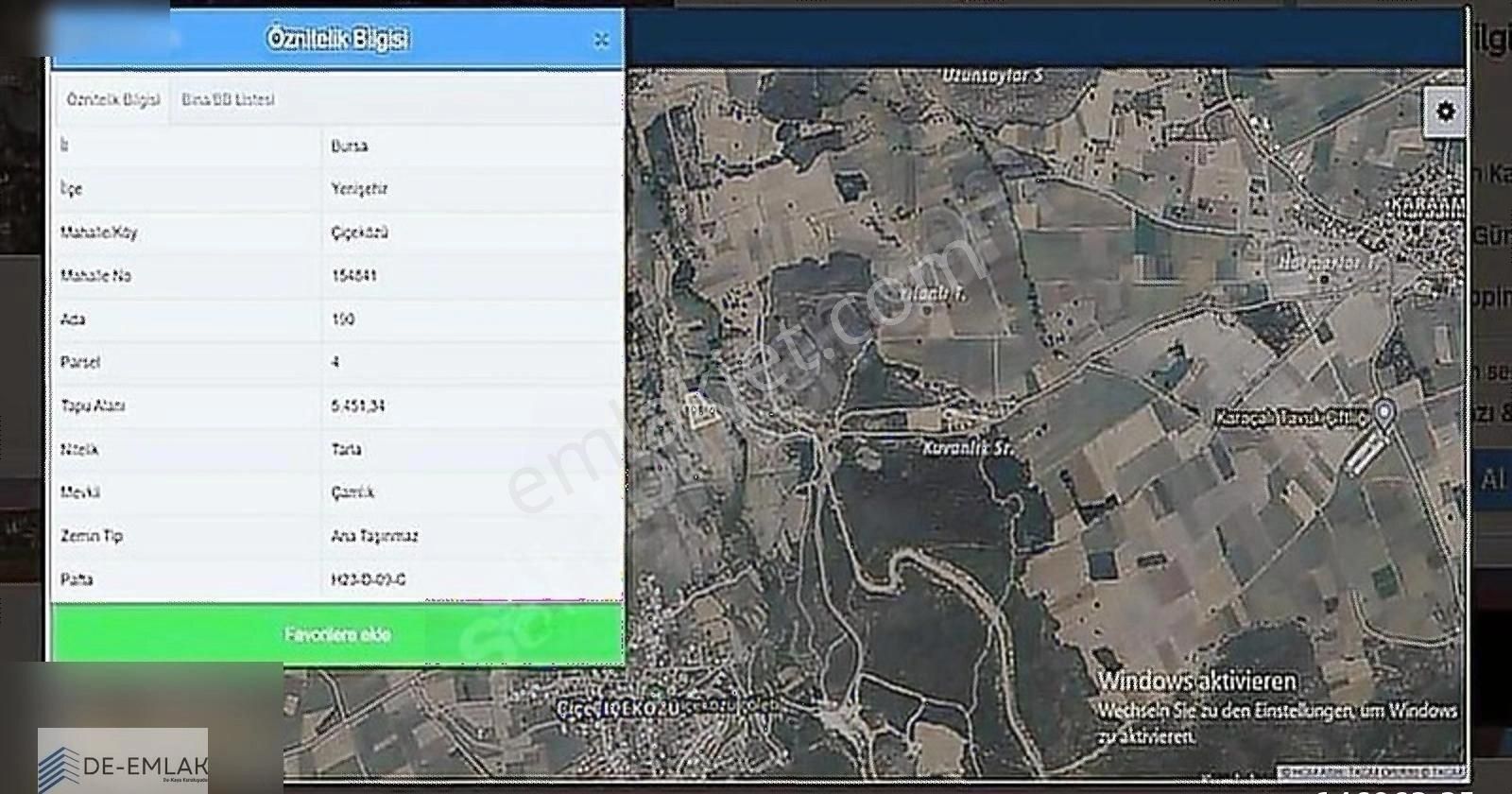 Değer Gyo Bu Fiyata Daire Yok Bursa/yenişehir 5.450 M2 Tek Tapu