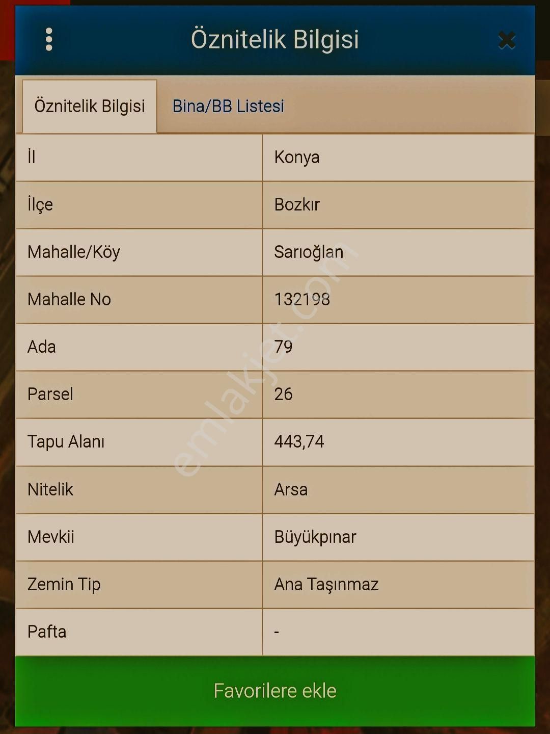 Karahan Emlak'tan  Satılık 443 M² Arsa✅ada : 79 * Parsel : 26 = 443 M²