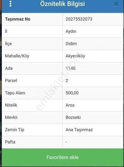 Didim Uygun Fiyatlı Yatırımlık Arsa