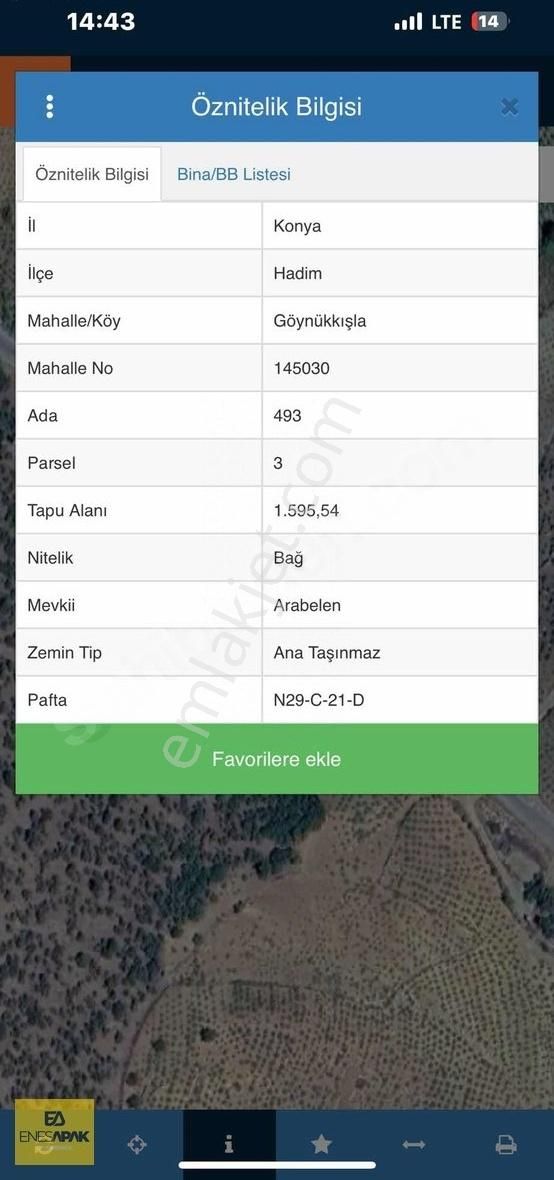 Hadim Göynükkışla Da Süper Arazi Asfalt Yola Cephe