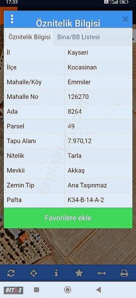 Kocasinan Emmilerde Yola Cepheli Tarla