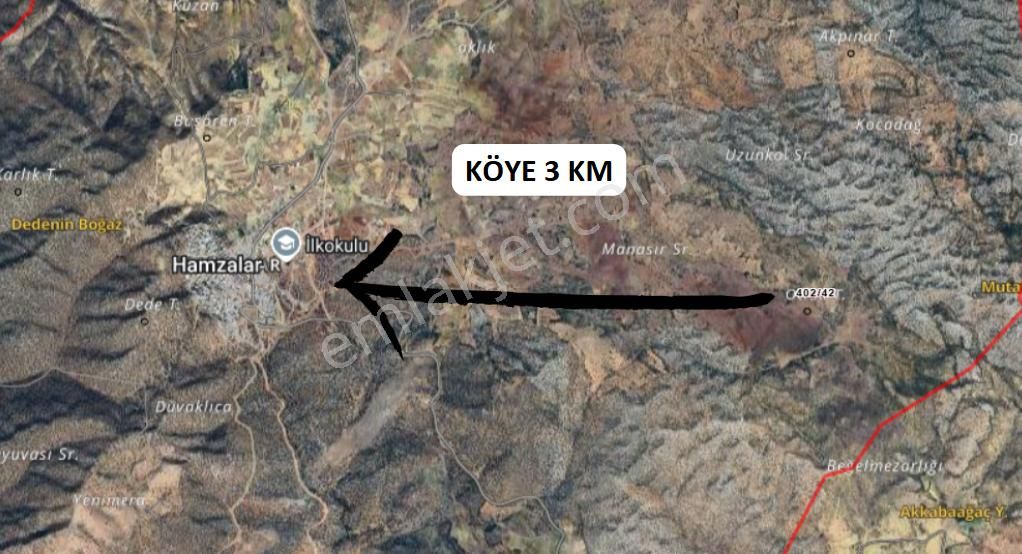 Konya Bozkır Hamzalar Köyünde 1.347 M² Bağımız Satılıktır.