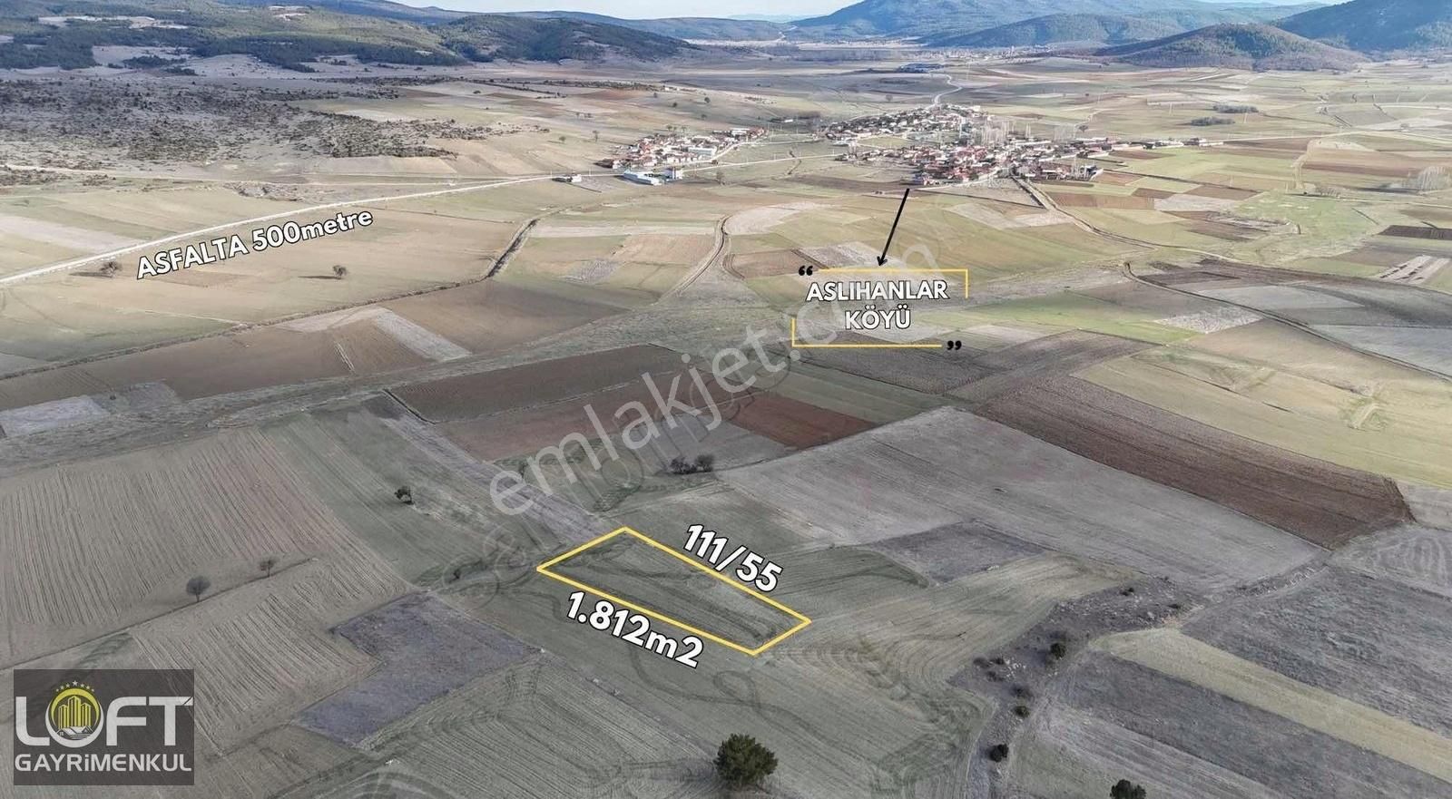 Aslanapa Aslıhanlar Köyü Köye Yakın Asfalta Yakın 1.812m2 Fırsat