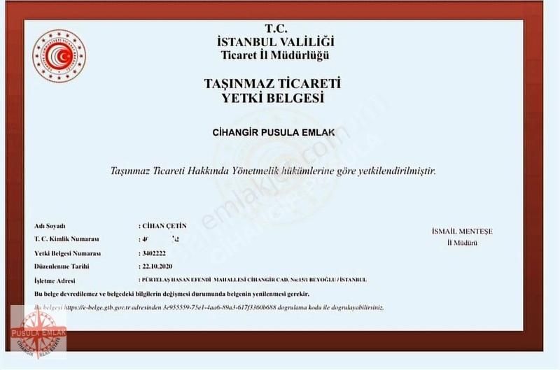 Cihangir Pusuladan Alkol Ruhsatlı İşyeri