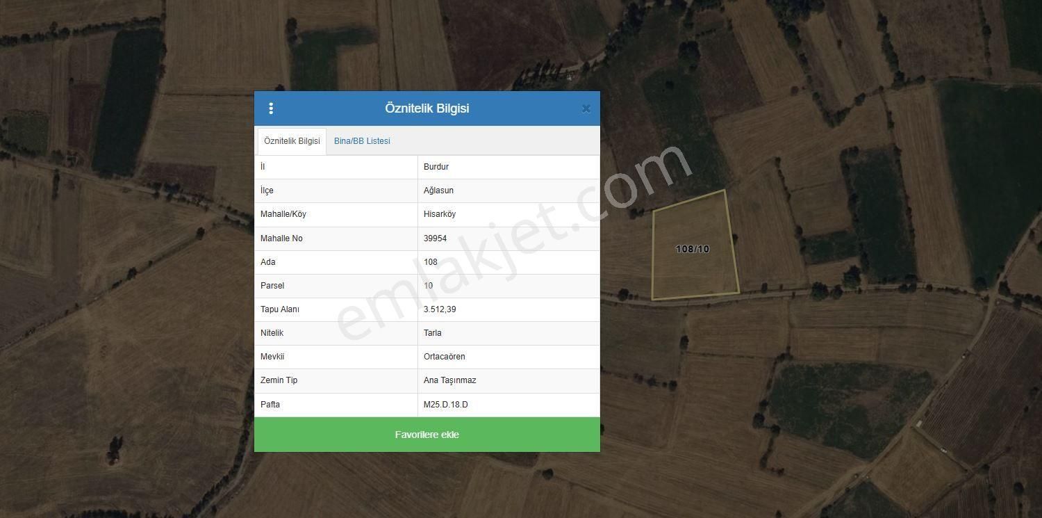 Asya Evim Emlaktan Ağlasun Hisarköy De Satılık Fırsat Tarla