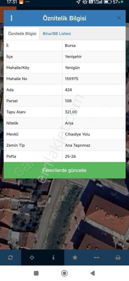 321m2 Yenigün'de 4 Kat İmarlı Arsa