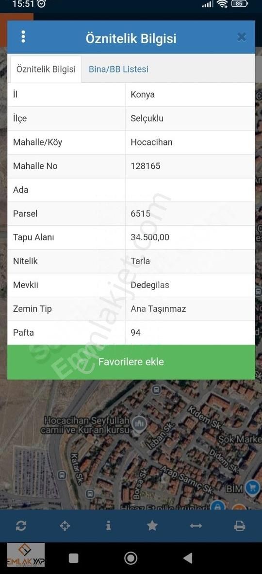 Emlakyap Tan Selçuklu Hocacihan Da Satılık Tarla