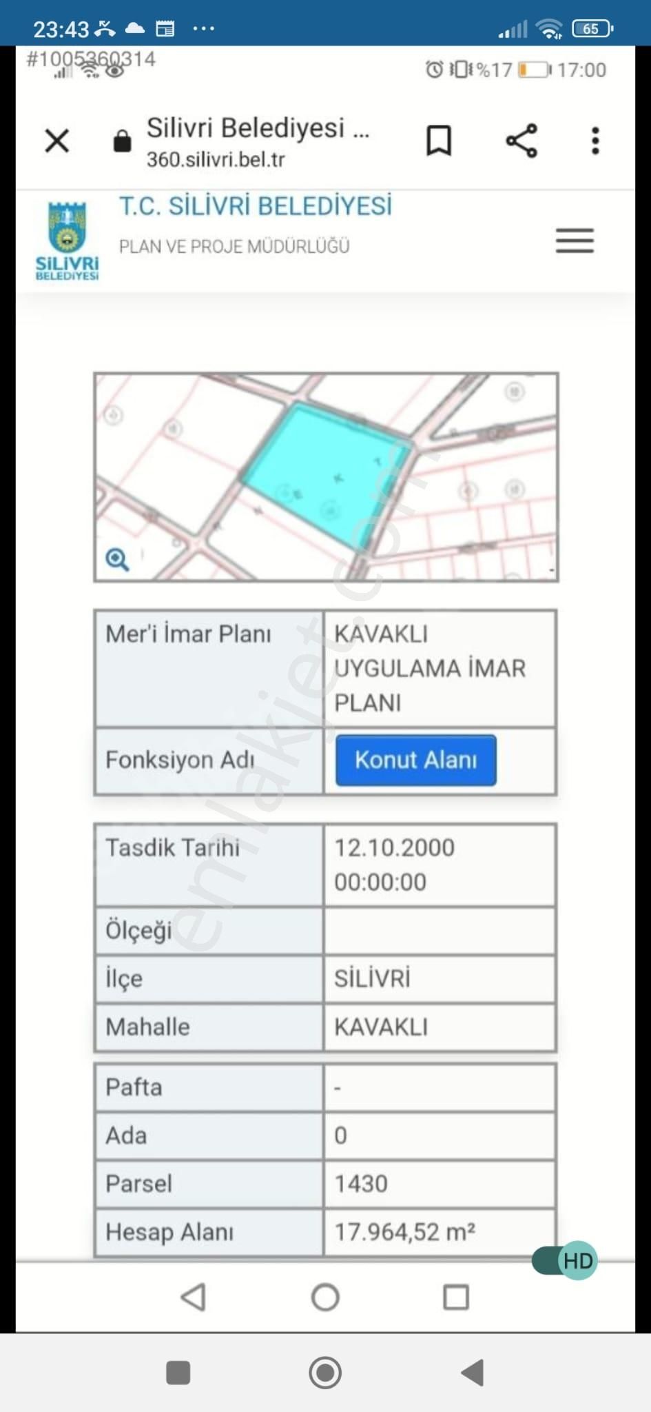 Silivri Kavaklı Hürriyet Mahallesinde Villa Imarlı 1790m Hisse - Görsel 6