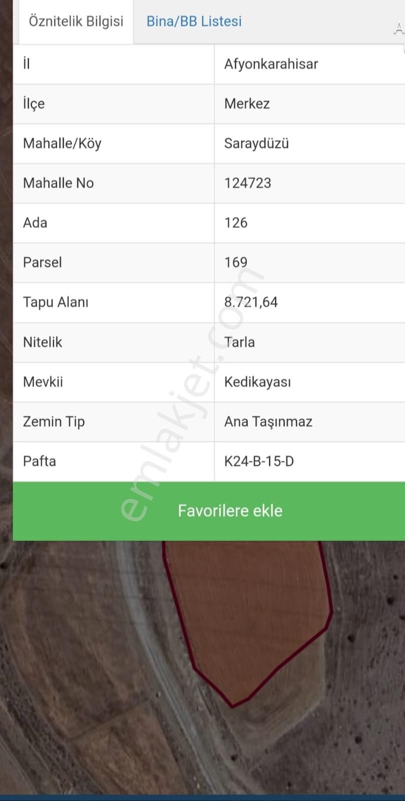 Afyon Saraydüzünde Satılık Tarla - Görsel 2