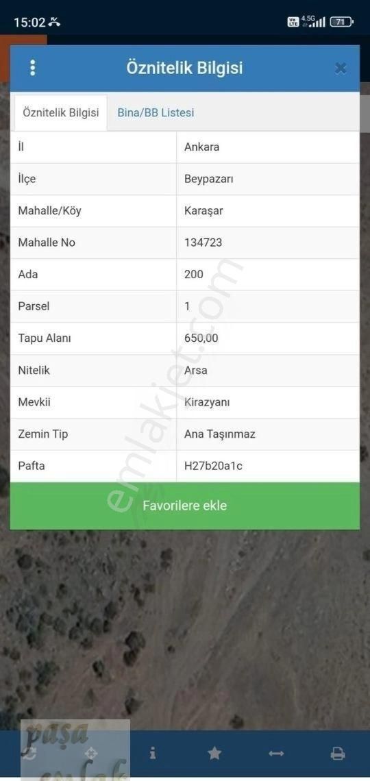 Karaşar Kirazyanı Mevkinde 650 M2 Tek Tapu
