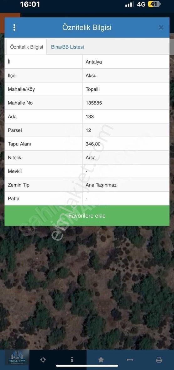 Aksu Topallı Da 346 M2 Temiz Villa Arsası
