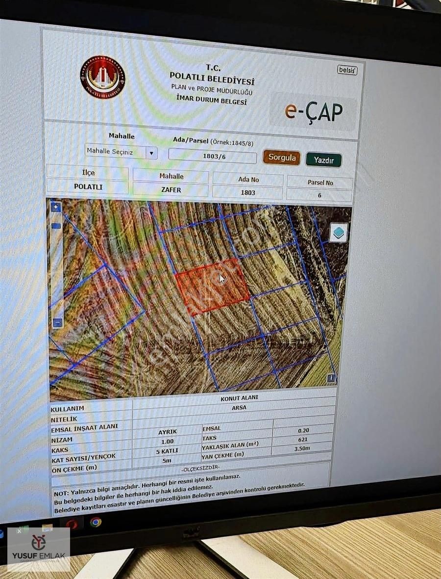 Polatlı Şentepe Sağda Satılık Yatırımlık 5 Dairelık Arsa