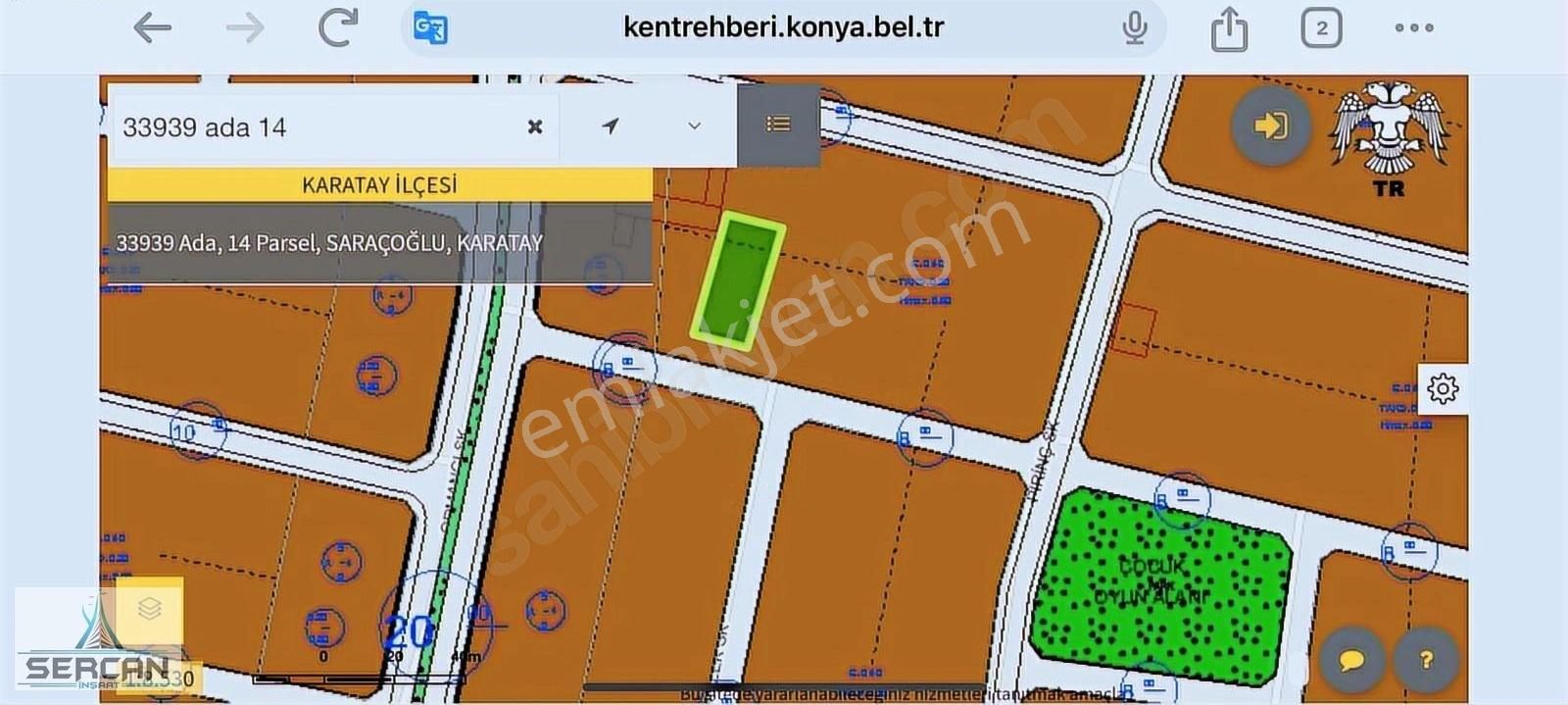 Karatay Saracoglu Mahallesı 1.kanalı Gecmeden Solda 550 M2 Arsa