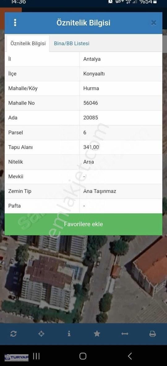Sarısu Da Tek Köşe Parsel 341 M2 Mükemmel Lokasyonda
