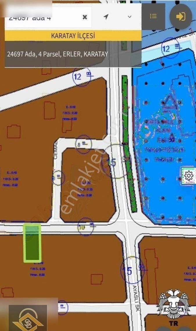 Karatay Saraçoğlunda Yatırımlık Fırsat Arsa 2. Kanalın Sağında