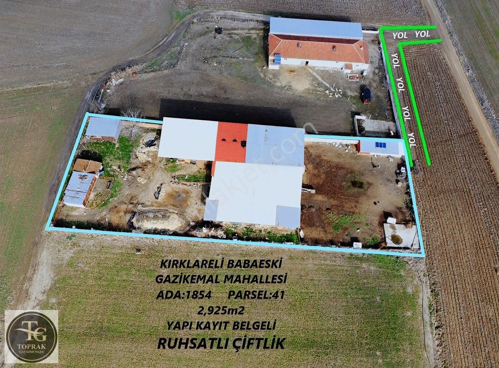 Babaeski Gazikemal'de Satılık 2.925 M² Arazi
