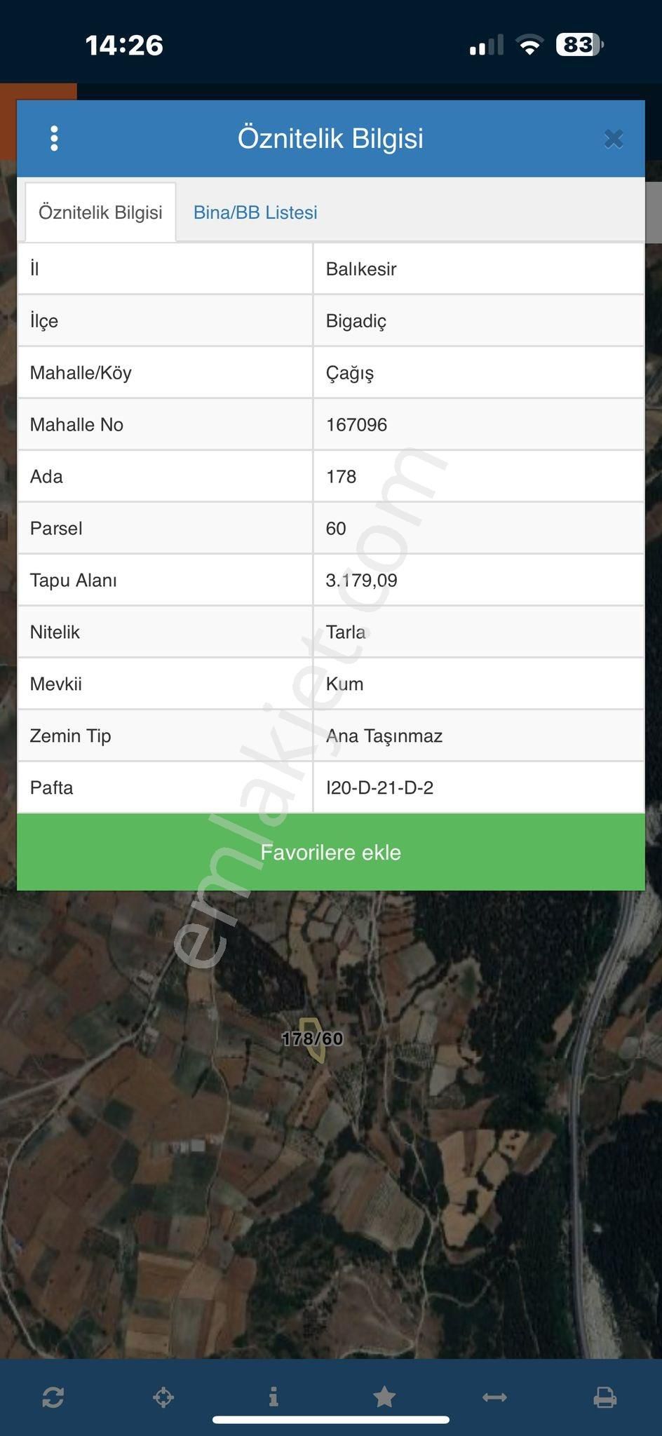 Bigadiç Çağış Mahallesi Satılık Tarla