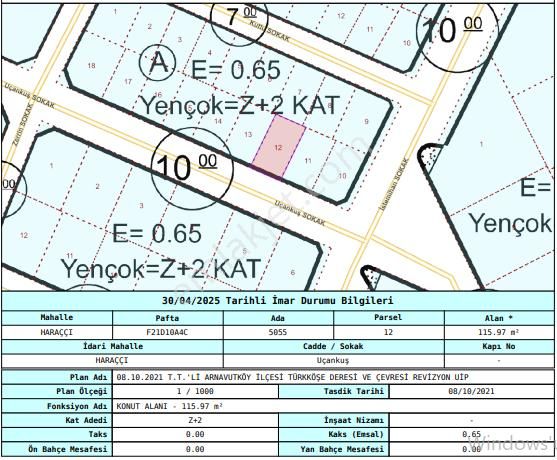 Satılık Arnavutköy Proje Bölgesinde İmarlı İfrazlı Arsa