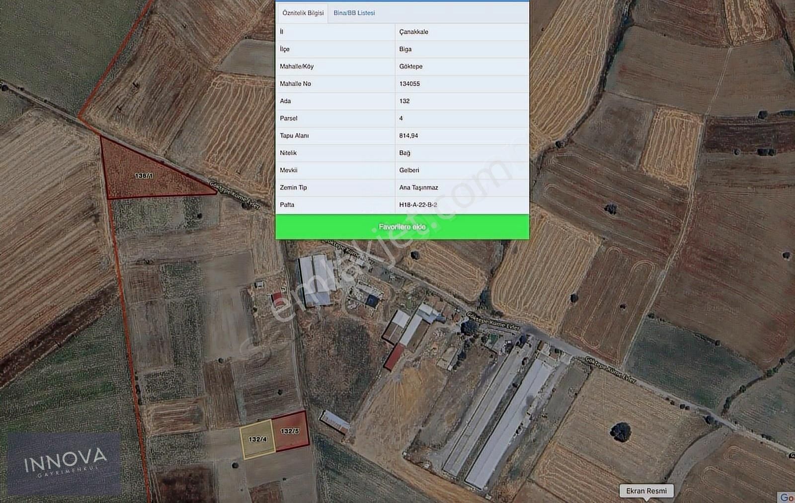 Çanakkale Bigada Satılık 4 Adet Arazi