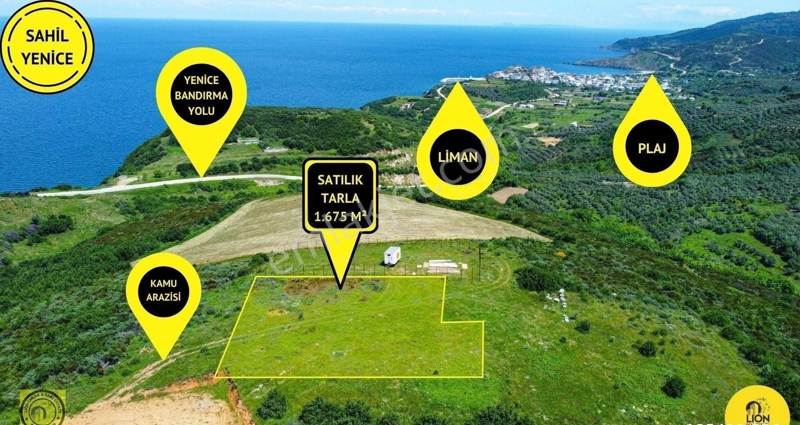 Bandırma Yenice'de Tarla Nitelikli Satılık 1.675 M² Arazi