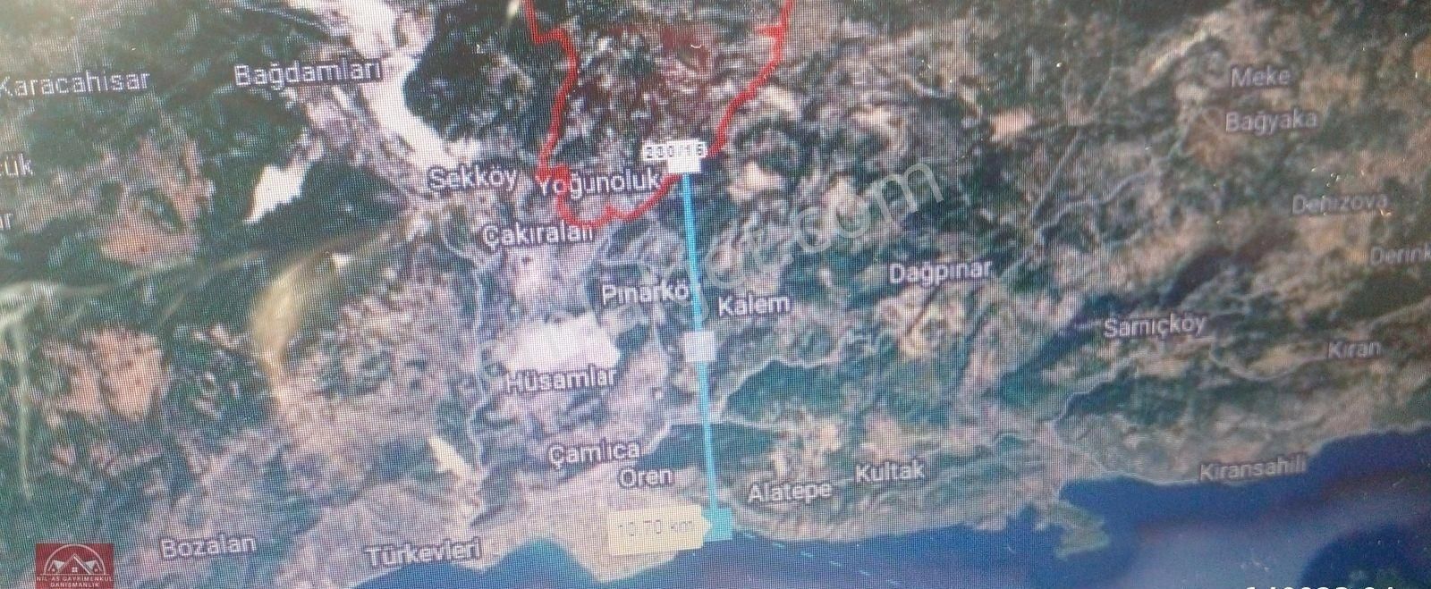 Muğla Milas Yoğunoluk Mahallesi 1.001.46m2 Tarla 2 Yanı Yol Acil