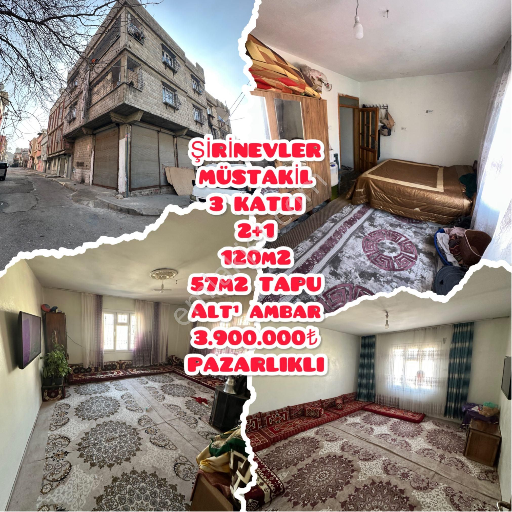 Şirinevler Müstakil 3 Katlı 2+1 120m2 57m2 Tapu Altı Ambar 3.900.000₺ Pazaelıklı