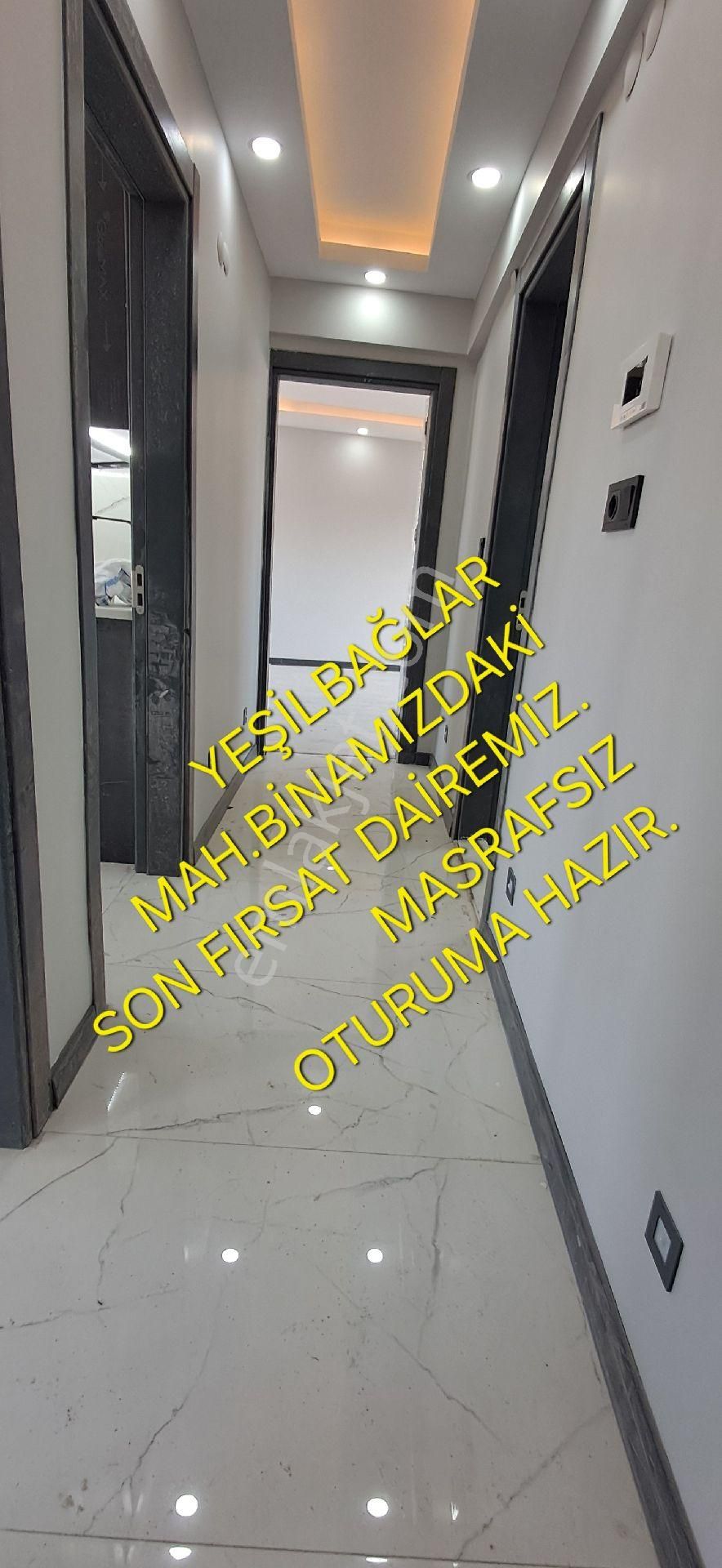 Yeşilbağlar Mah.2+1 90 M2. Ebeveyn Banyolu Satılık Masrafsız Daire
