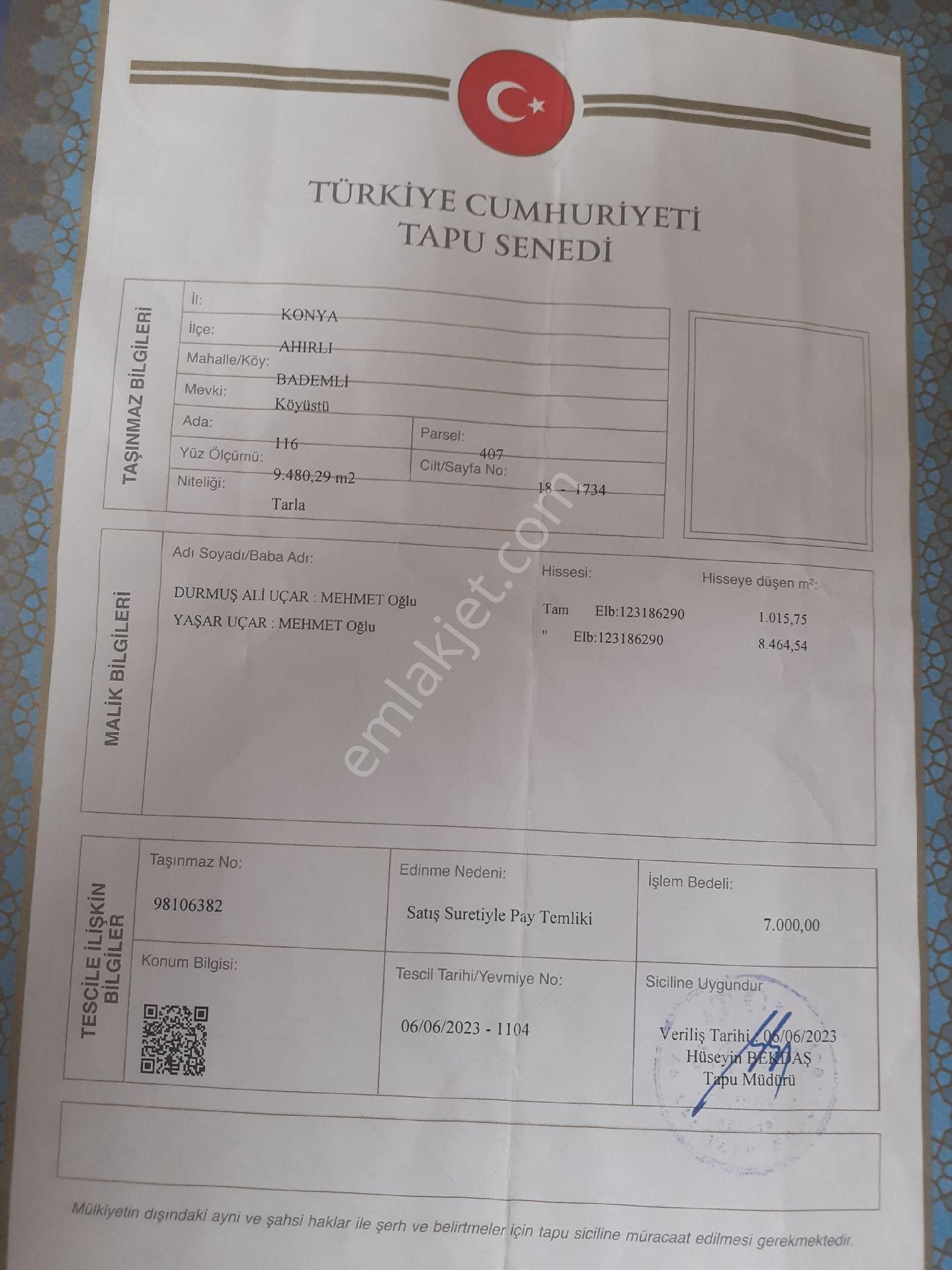 9500 Mk Ev Yapılabilir Tarla