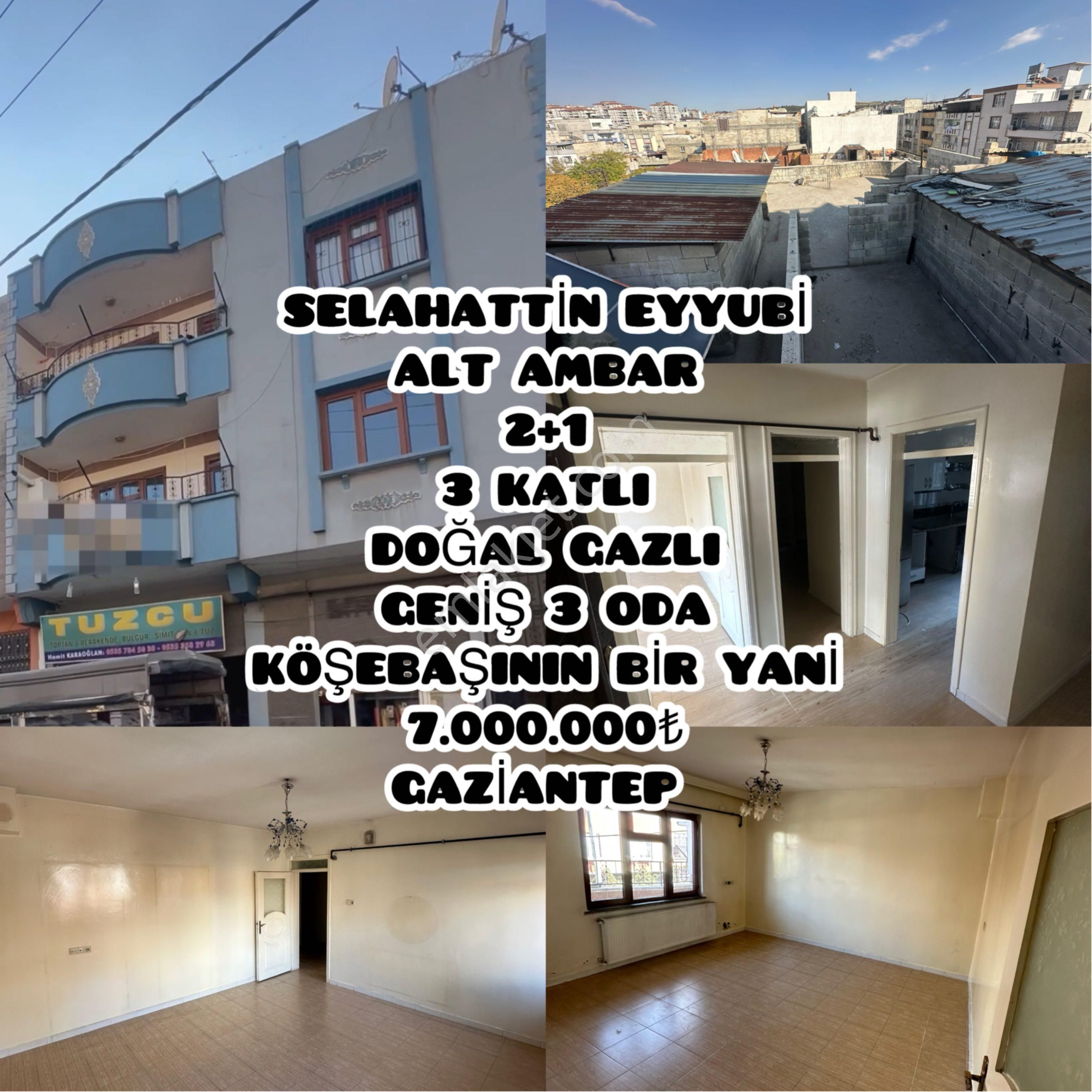 Selahattin Eyyubi Altı Ambar 2 + 1 Üç Katlı Doğalgazlı Geniş Üç Oda Köşebaşıının Bir Yan