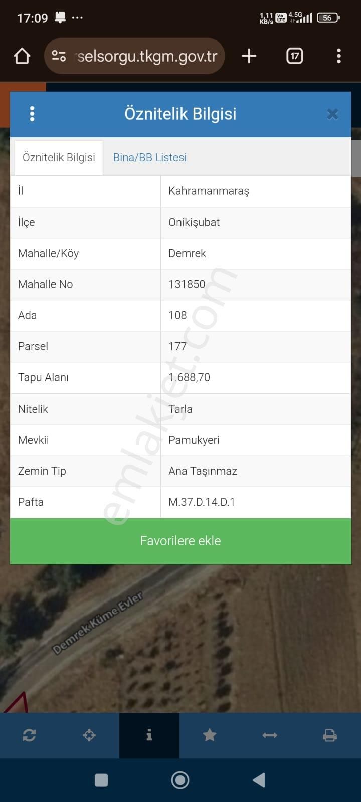 Satlık Bağ Ve Ev Yeri Tek Tapu